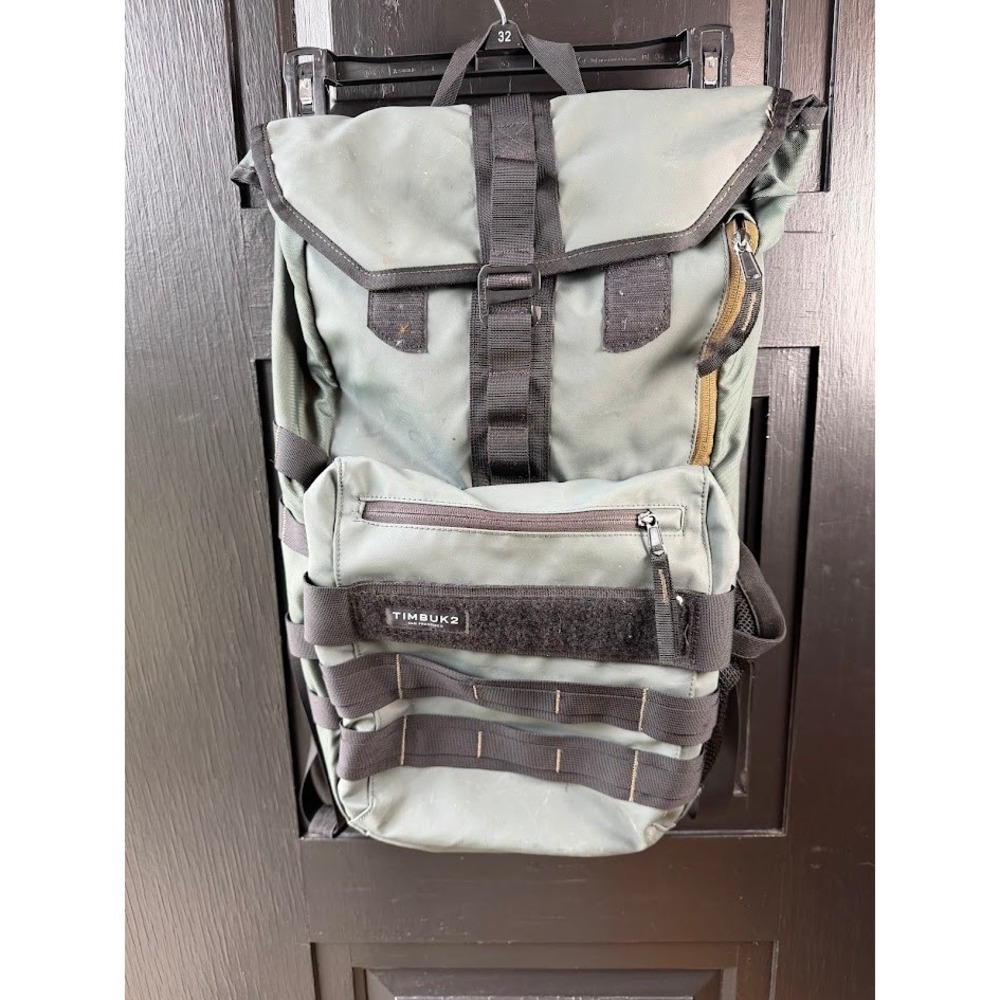Timbuk2 Rogue Laptop Backpack Sage Green Black Roll Top Commuter Bag Travel